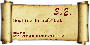 Suplicz Erzsébet névjegykártya